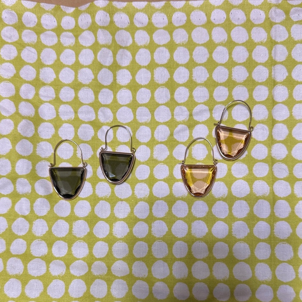 Stylish Green and Yellow J crew Earrings